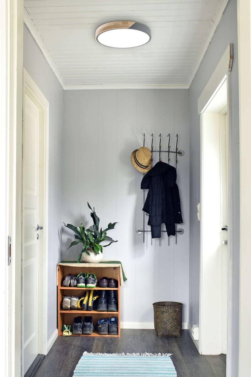 Näve Leuchten Deckenleuchte 1360316 grau Holz Acryl Metall B/H/T: ca. 31x5x31 cm null 1 Brennstellen