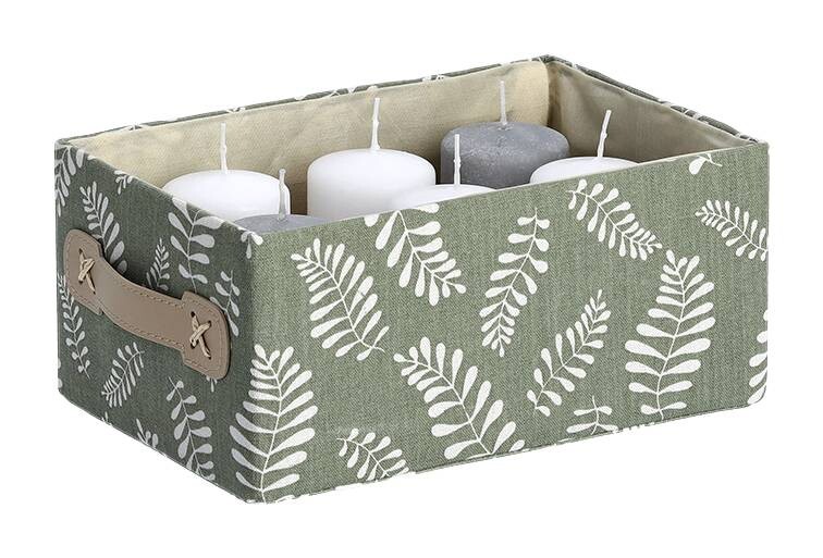 Zeller Aufbewahrungsbox Leaves grün Baumwolle
