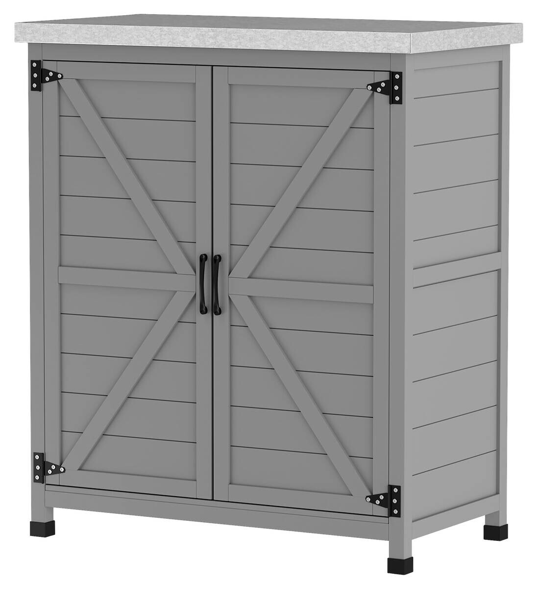 Outsunny Gartenschrank grau Stahl B/H/L: ca. 43x92x79 cm