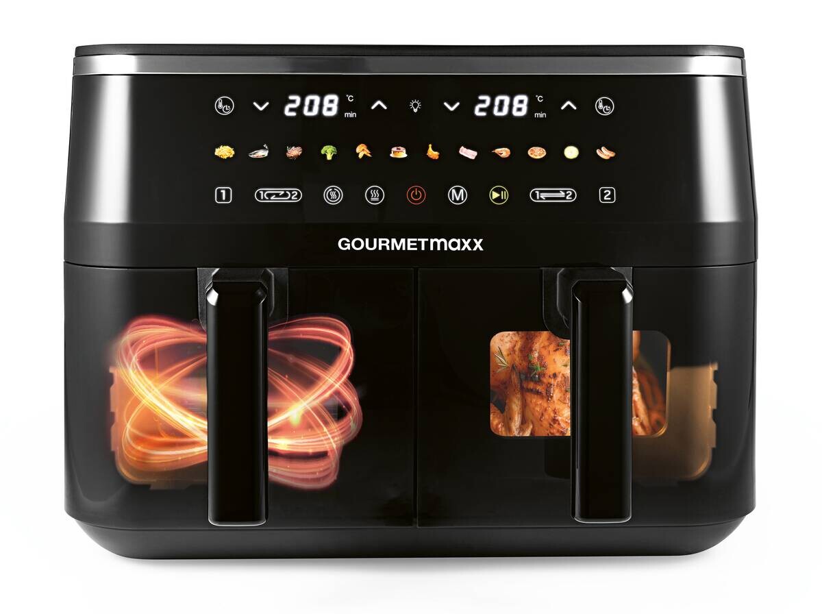 GOURMETmaxx Heißluftfritteuse schwarz Metall B/H/L: ca. 36,2x29,2x40 cm ca. 4,5 l