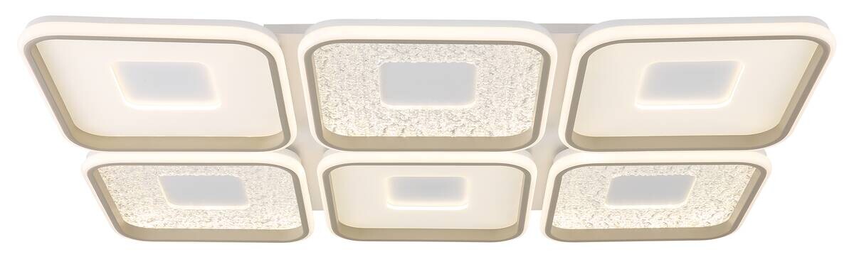 GLOBO LED-Deckenleuchte Opal sand weiß Kunststoff Metall B/H/L: ca. 67x7,8x100,1 cm 1 Brennstellen