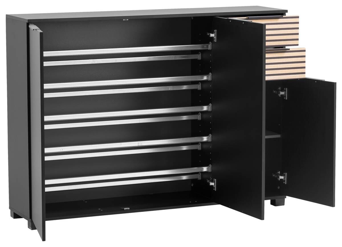 Schuhschrank Alexa schwarz matt B/H/T: ca. 141,9x105,5x35 cm