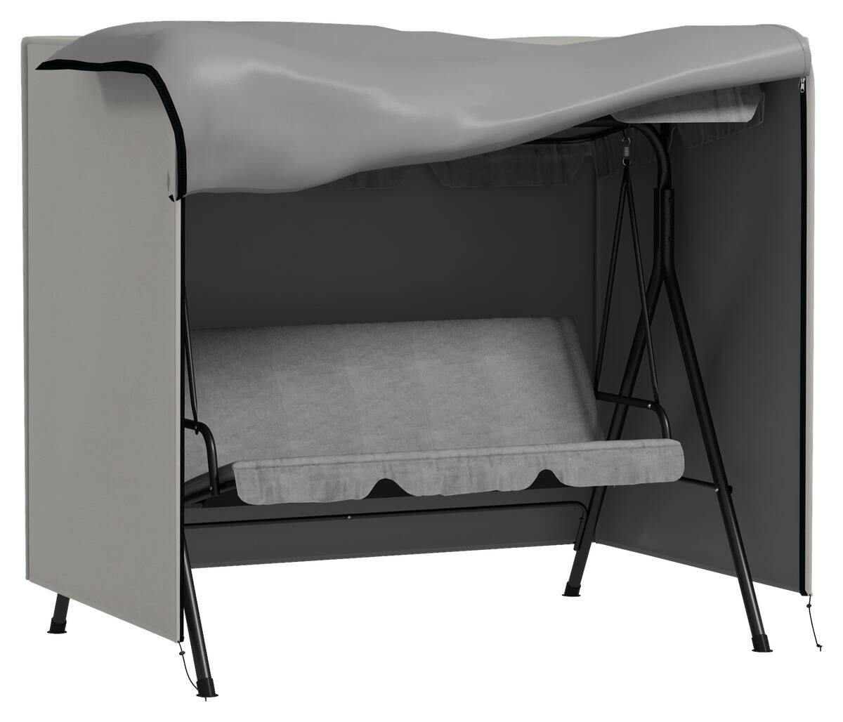 Outsunny Abdeckplane grau Polyester B/H/L: ca. 114x177x152 cm