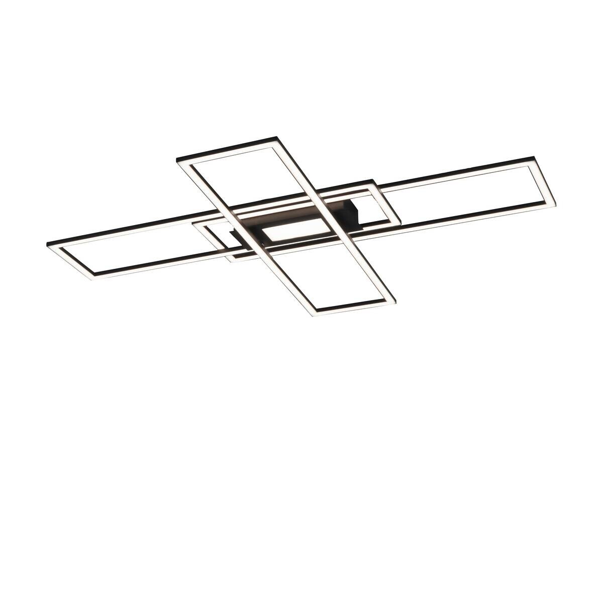 Just Light Deckenleuchte Asmin schwarz Aluminium B/H/T: ca. 99x5x69 cm