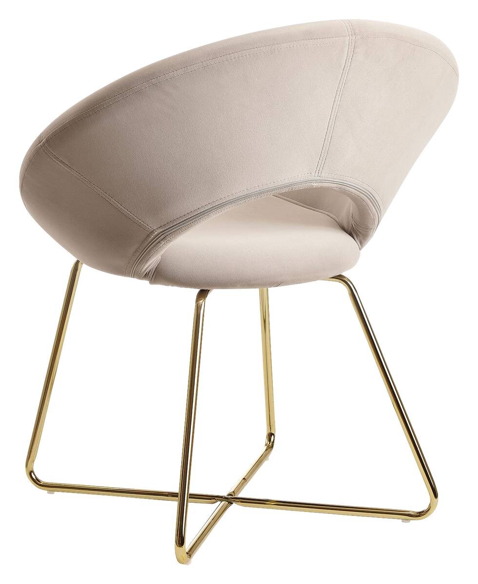 Stuhl beige Samt B/H/T: ca. 57x83x60 cm