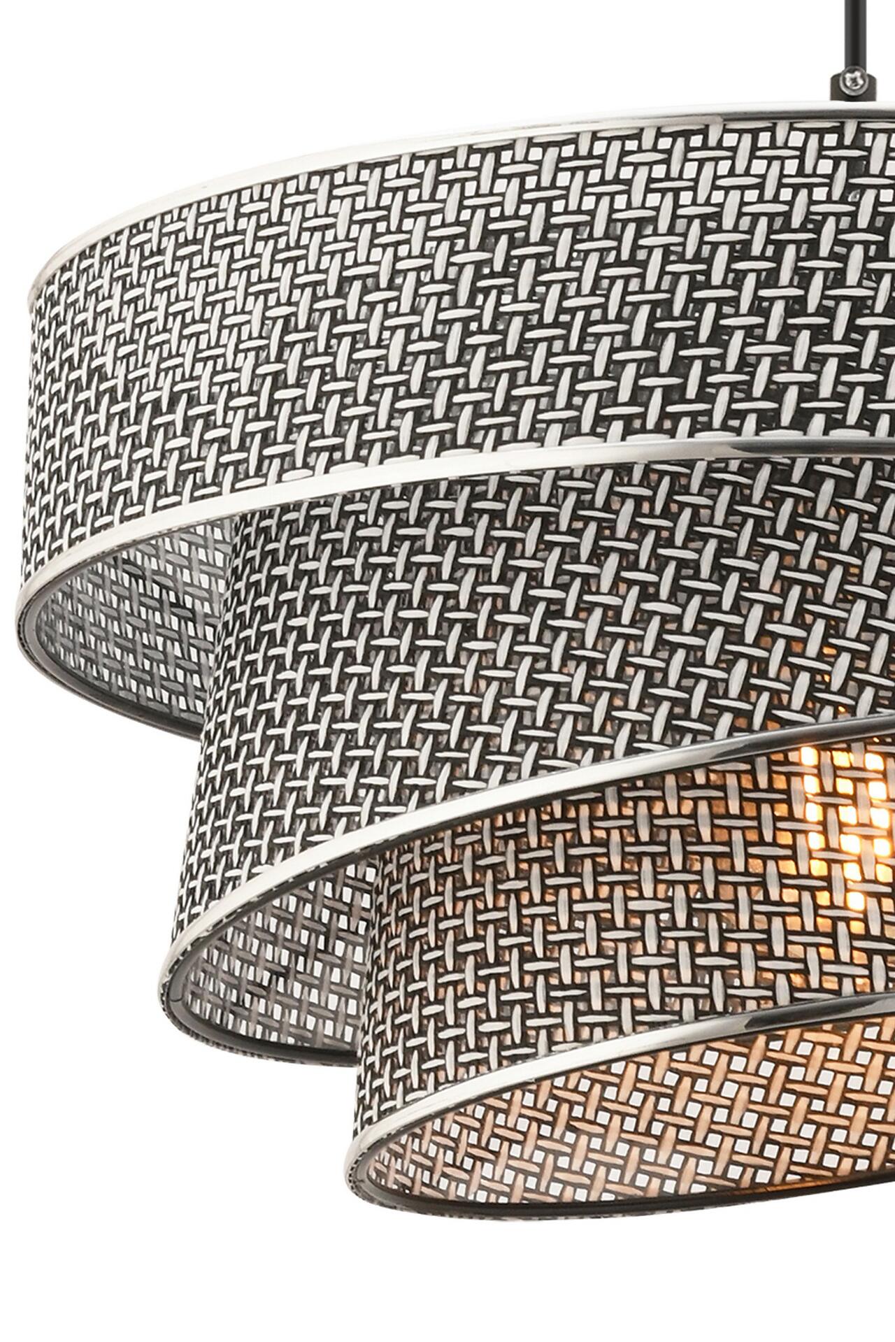 Opviq Pendelleuchte Couper grau Baumwolle Metall B/H/L: ca. 40x72x40 cm E27 1 Brennstellen