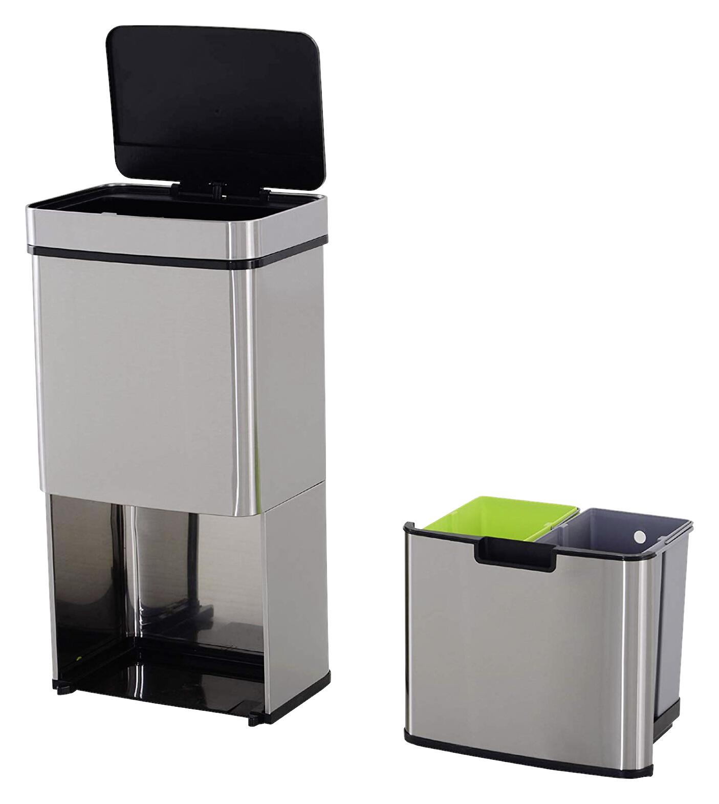 HOMCOM Abfalleimer silber B/H/L: ca. 30x81x42 cm