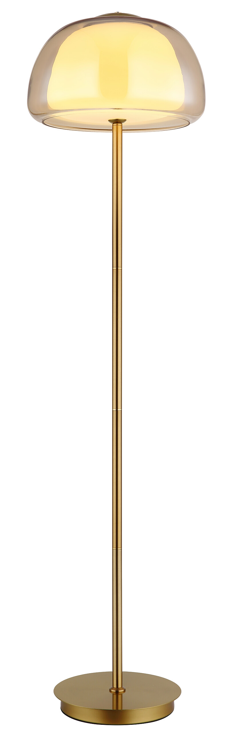 GLOBO Stehleuchte gold Metall Glas B/H/L: ca. 44x37x44 cm