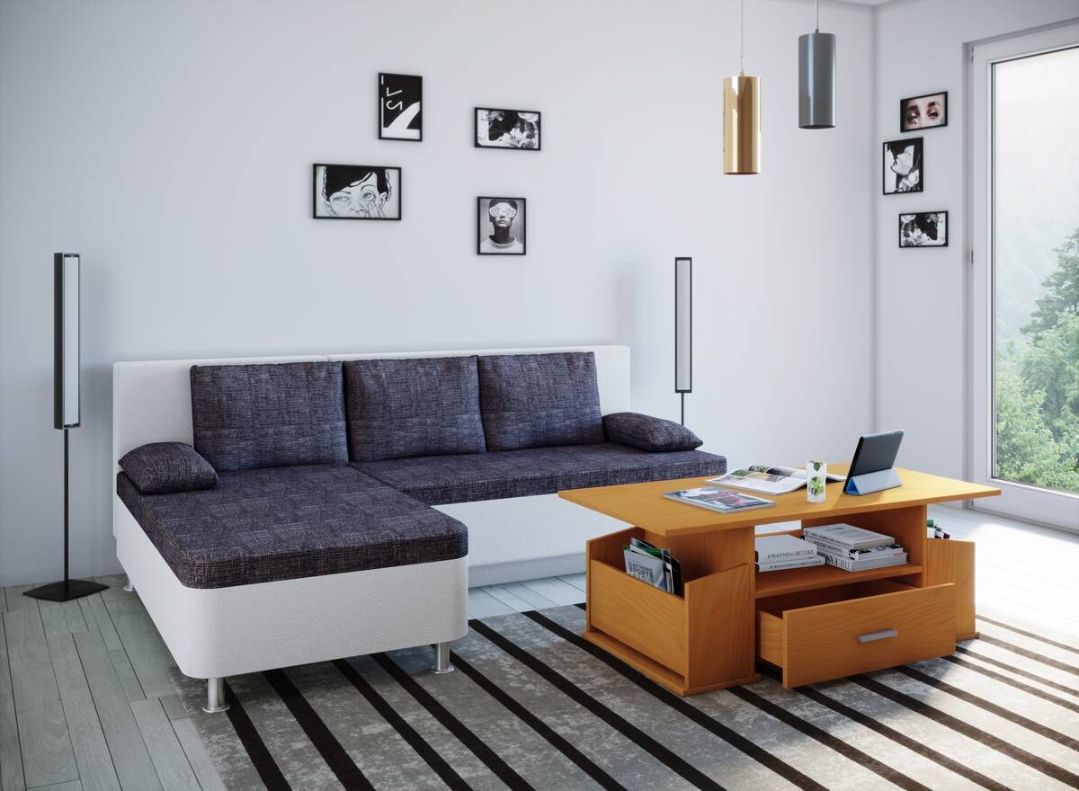 VCM Möbel Couchtisch Junata buche Holzwerkstoff B/H/T: ca. 110x44x52 cm