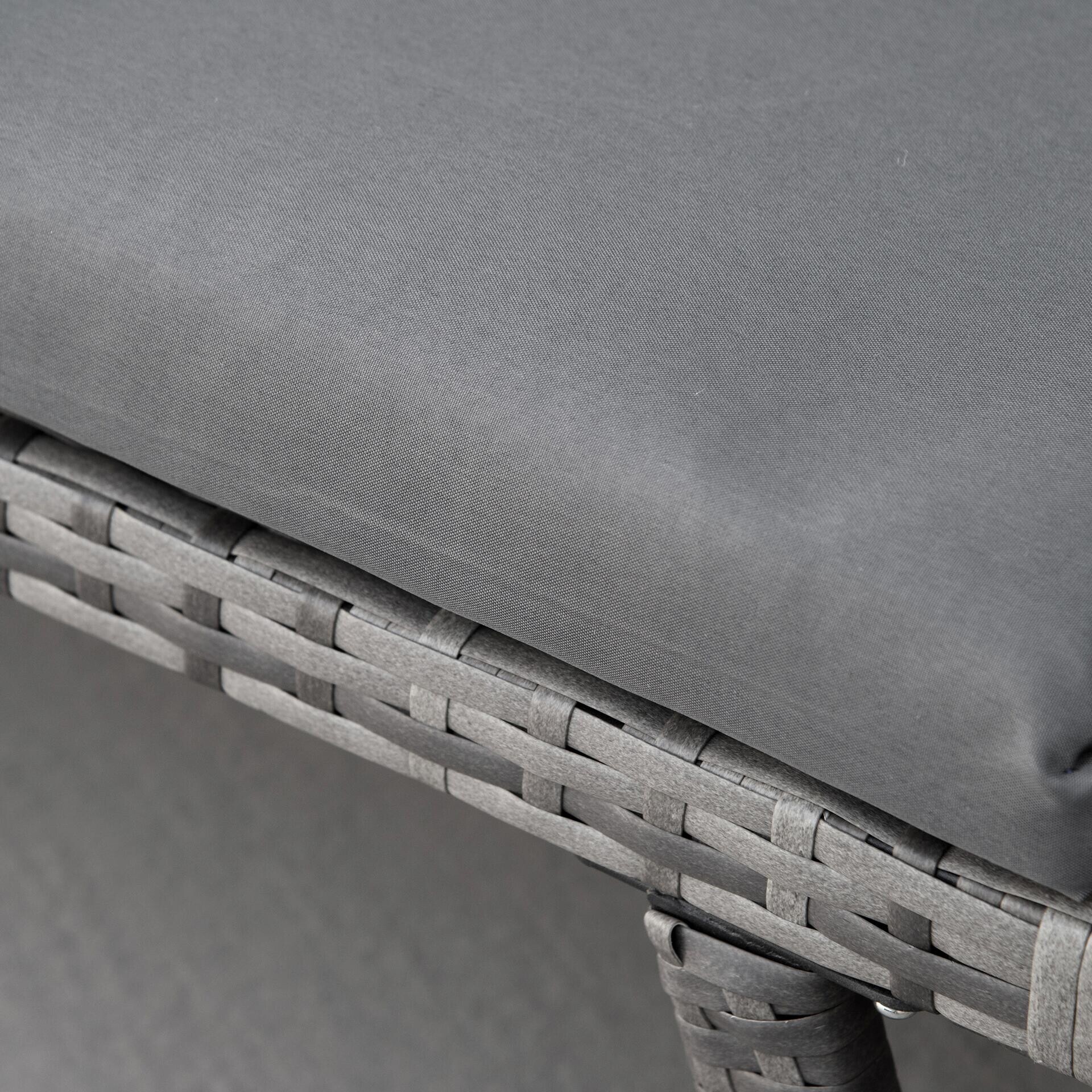 Outsunny Gartensofa grau Polyrattan B/H/L: ca. 63x129x67 cm