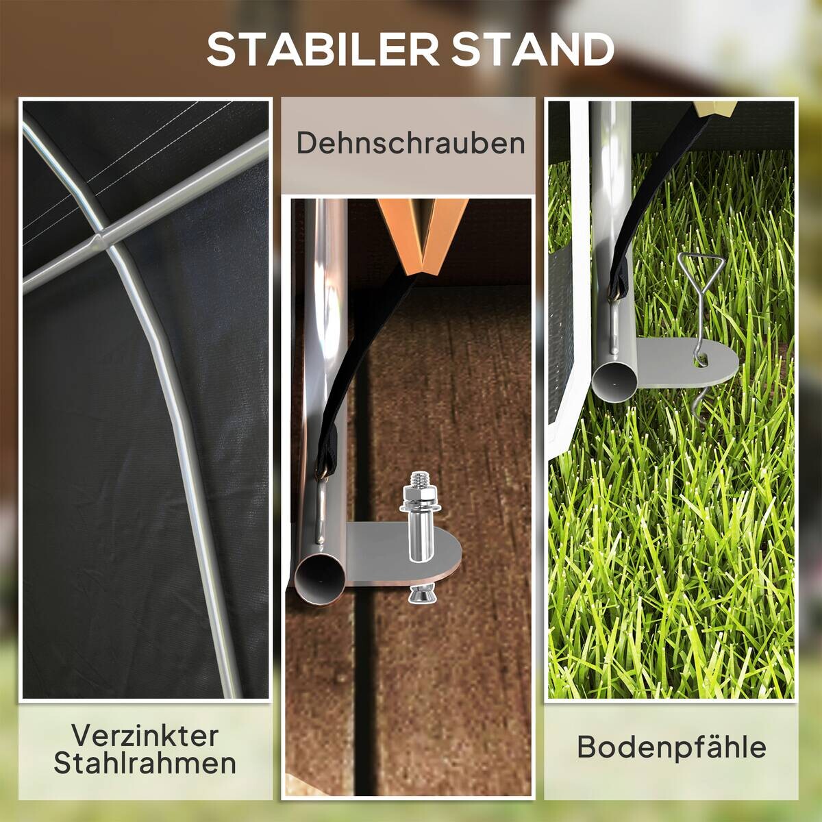 Outsunny Gerätezelt dunkelgrau Kunststoff B/H/L: ca. 300x230x450 cm