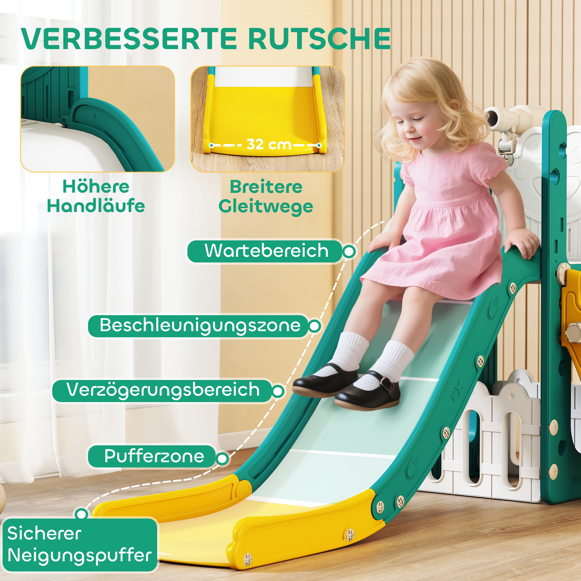 AIYAPLAY Kinderrutsche gelb B/H/L: ca. 70x86x178 cm