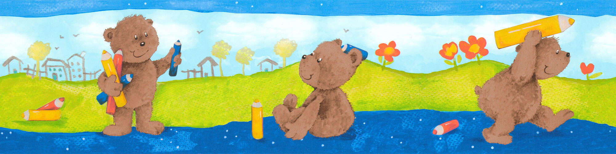 A.S.Creation Papiertapete bunt grün blau B/H/D: ca. 13x500x5,5 cm