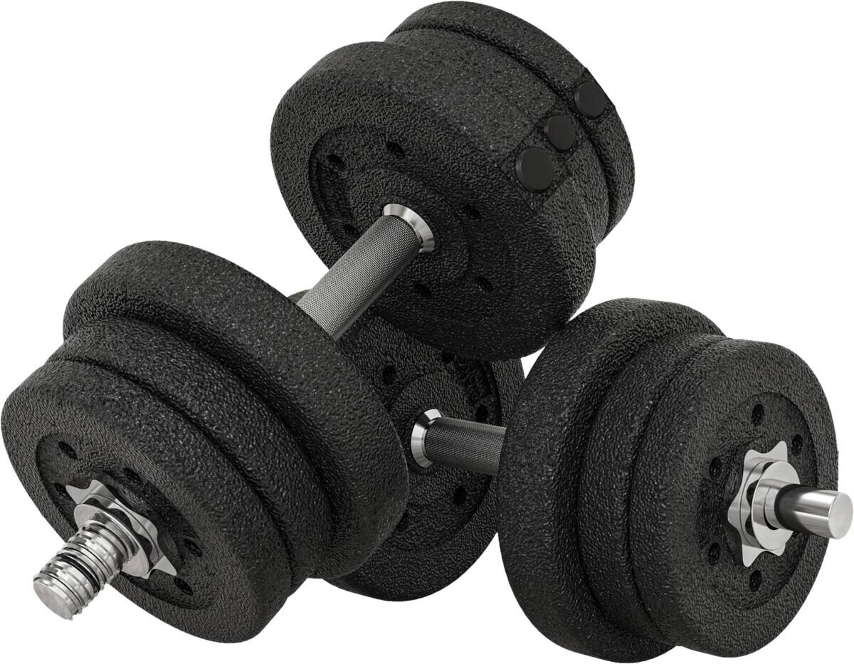 HOMCOM Hantelset schwarz Kunstleder B/H/L: ca. 21x21x45 cm