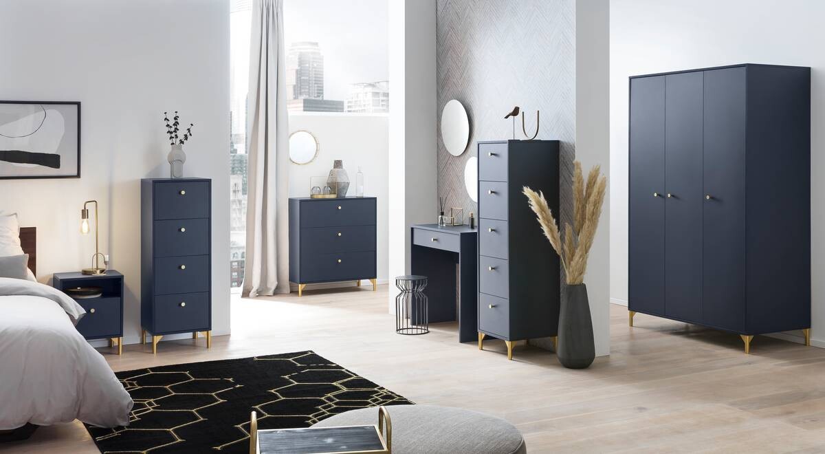 Kommode Alfa blau dunkel B/H/T: ca. 80,1x94,4x40 cm