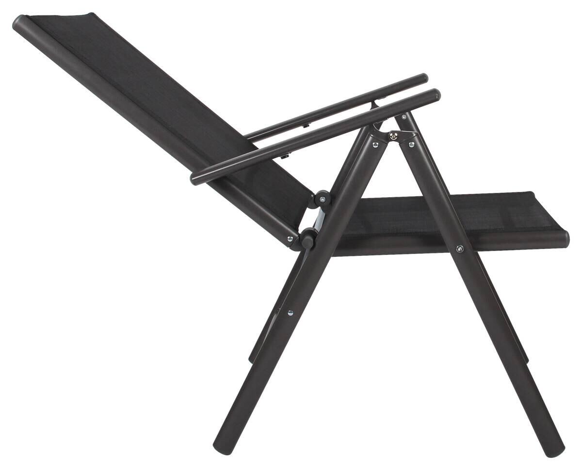 VCM Klappsessel-Set Sonlas anthrazit Textilene B/H/T: ca. 56x105x64 cm