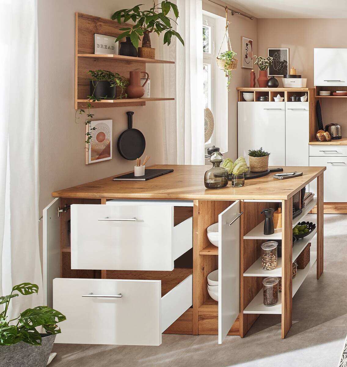 Respekta Winkelküche Hilde weiß matt B/H/T: ca. 310x205x172 cm