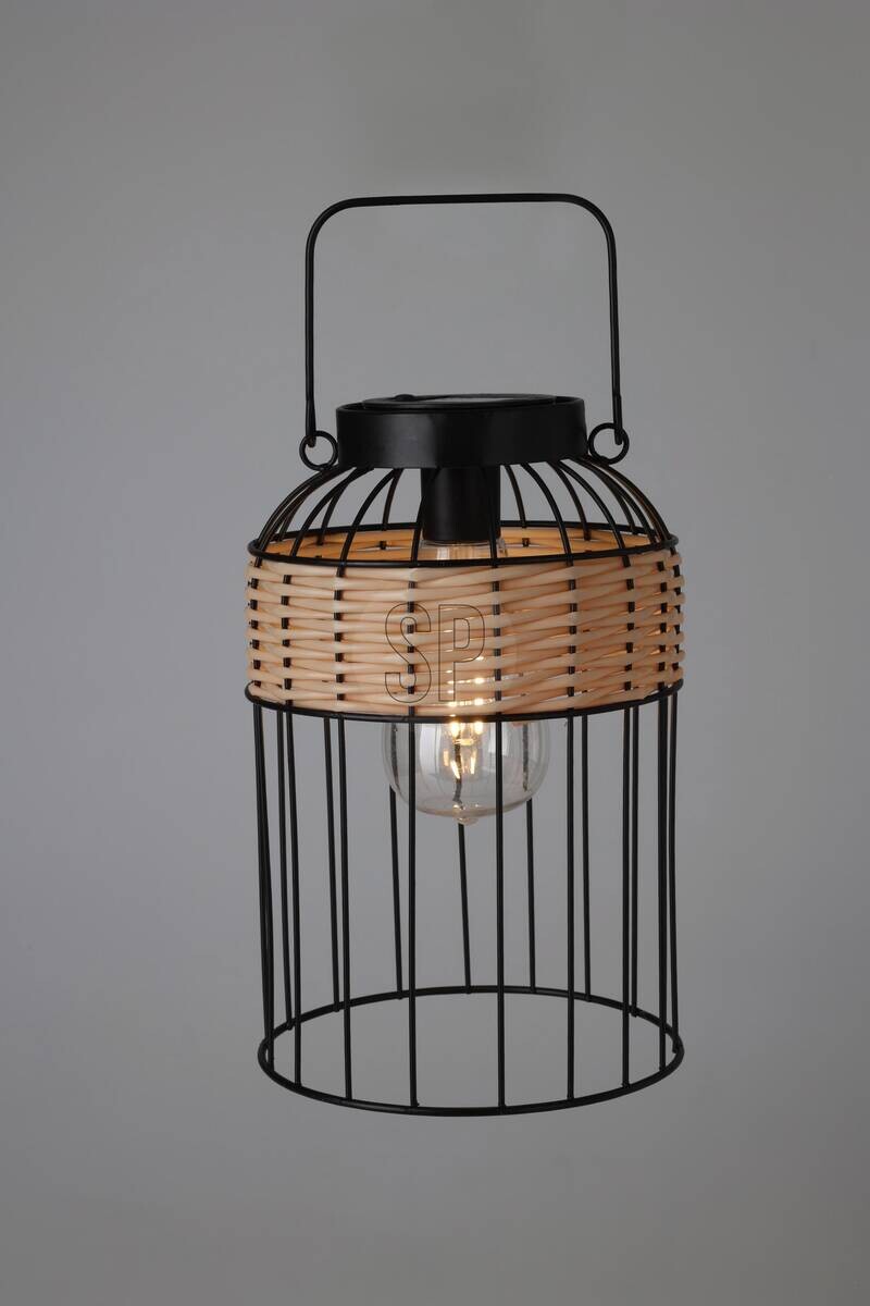 Solarlaterne schwarz Metall B/H/L: ca. 16x16x25 cm