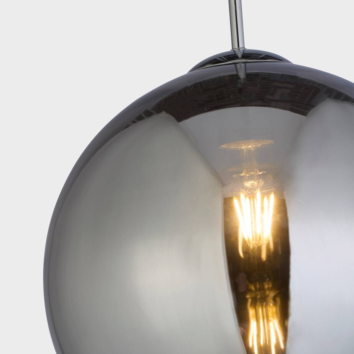 Searchlight Pendelleuchte Balls Chrom Stahl Glas B/H/D: ca. 30x120x30 cm E27 1 Brennstellen