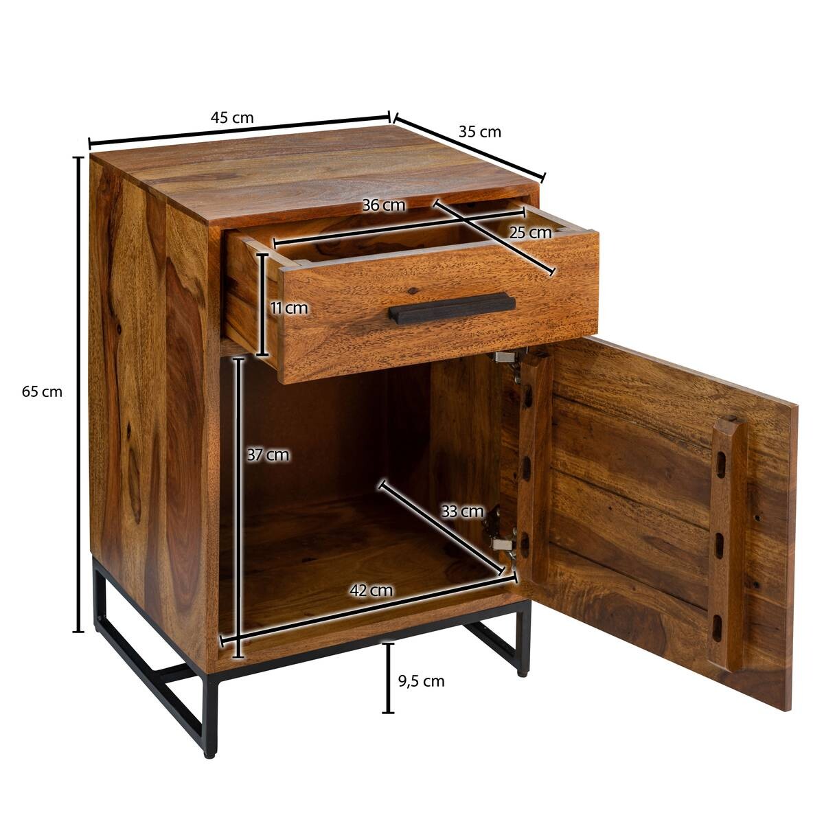 Nachtkonsole B/H/T: ca. 45x65x35 cm
