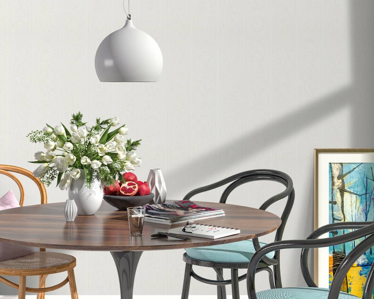 Erismann Vinyltapete Ornament weiß B/L: ca. 53x1005 cm