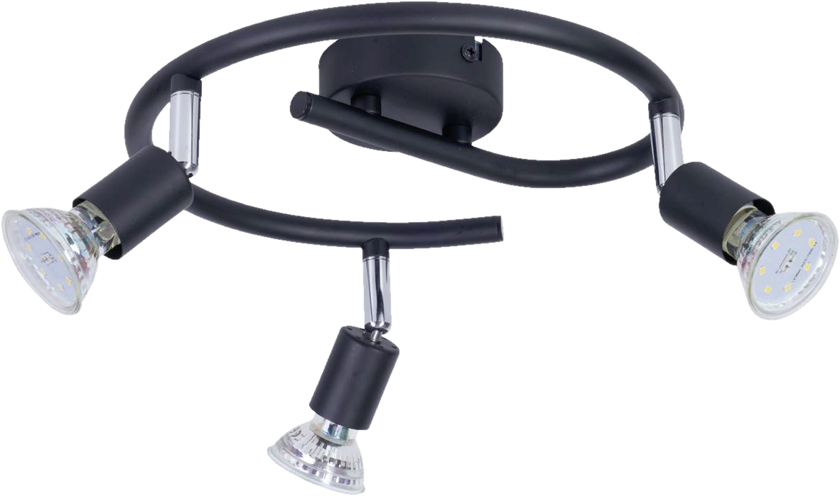 POCOline Spotspirale Joris schwarz Metall D: ca. 25 cm GU10 3 Brennstellen