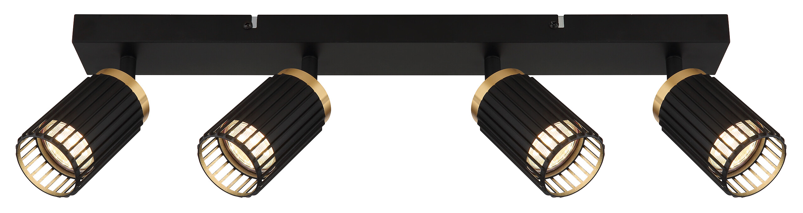 GLOBO Strahler mattschwarz Aluminium Metall B/H/T/L: ca. 12,5x15,5x53x53 cm GU10 4 Brennstellen