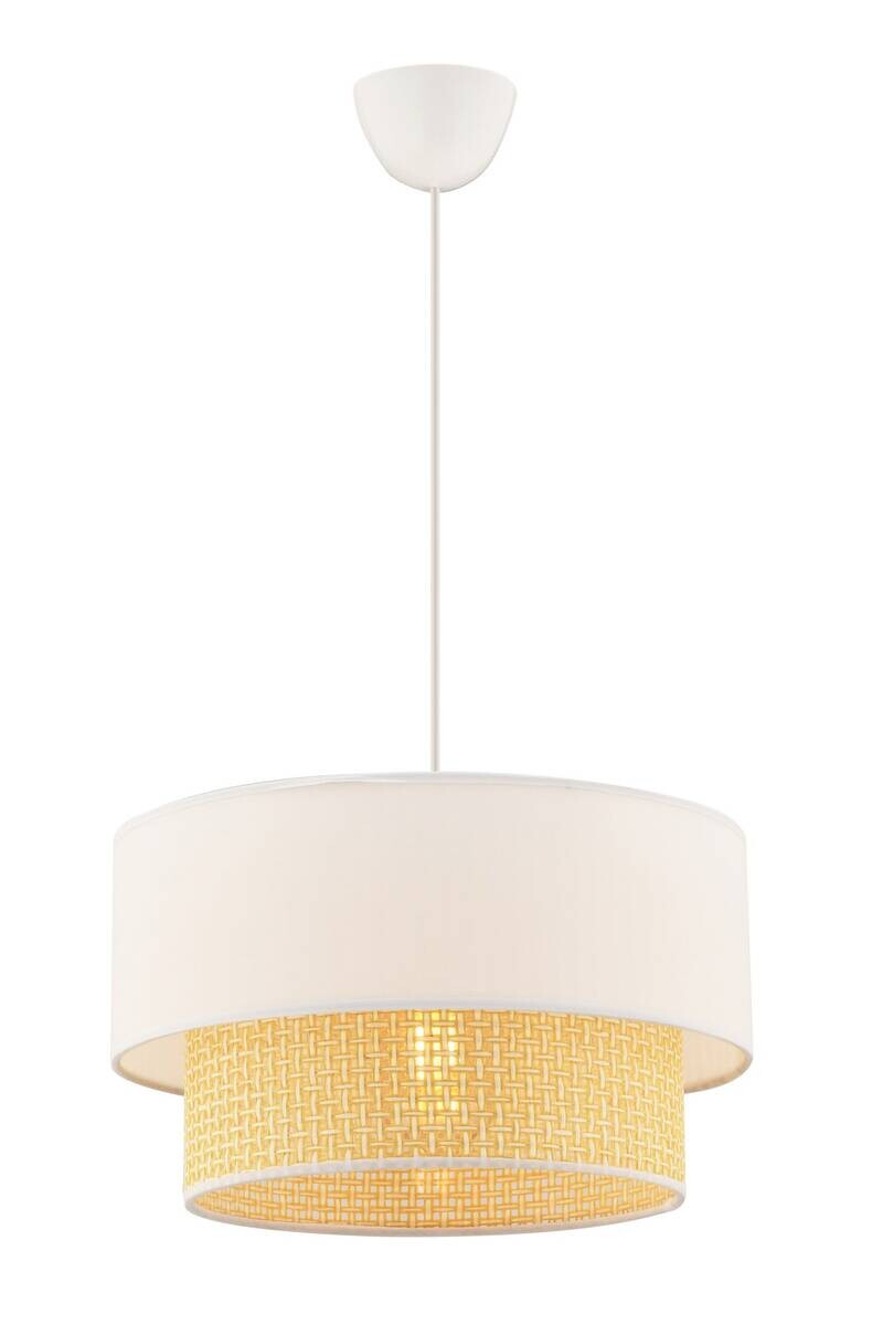 Opviq Pendelleuchte Echo Hazeran kamel weiß Baumwolle B/H/T/L/D: ca. 30x65x30x30x30 cm E27 1 Brennstellen