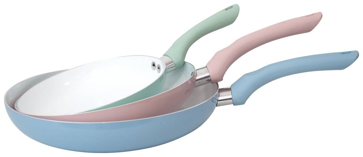 Pfannenset grün Aluminium 3 tlg.