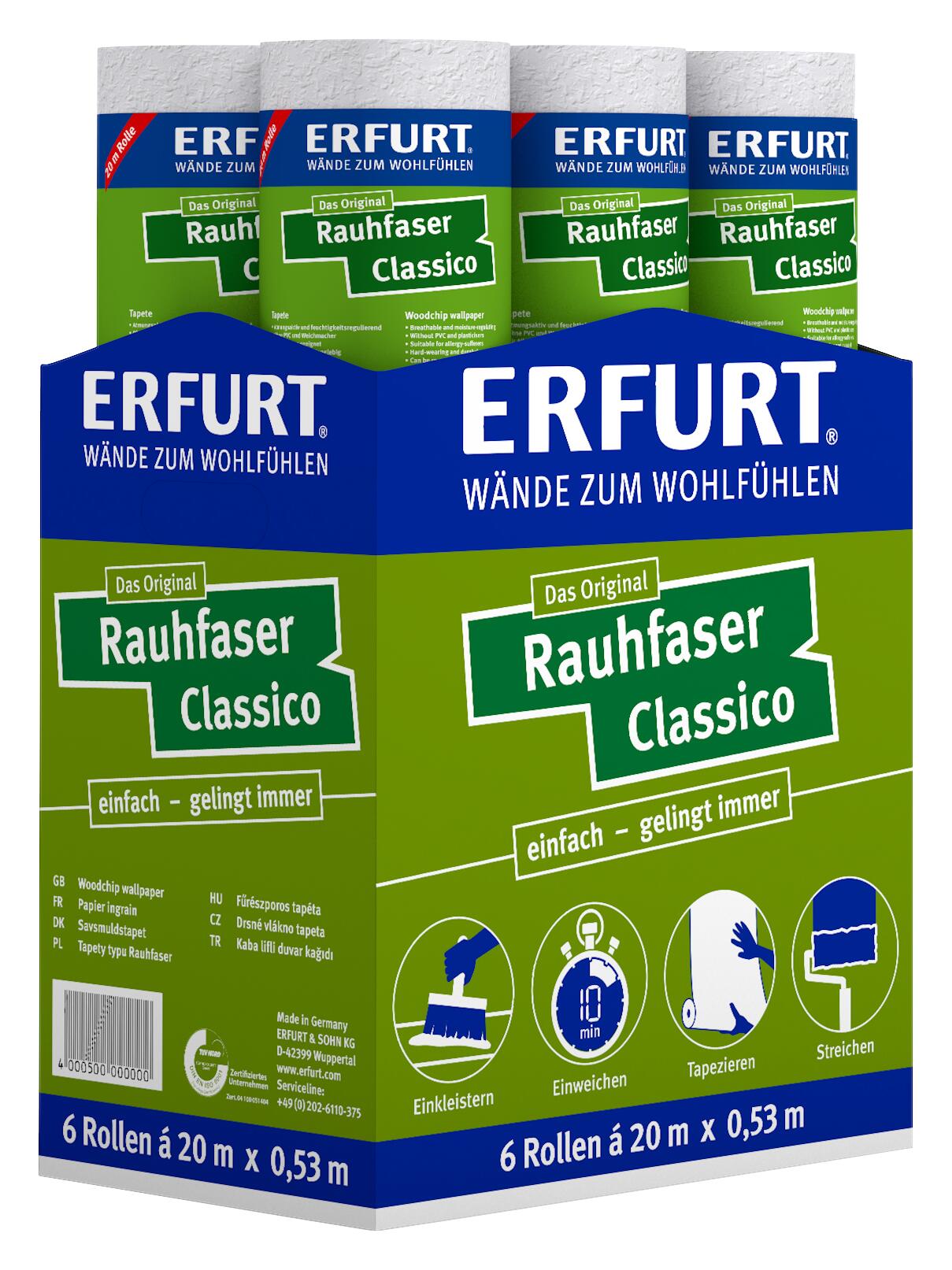 Erfurt Rauhfaser Classico weiß B/L: ca. 53x2000 cm strukturiert
