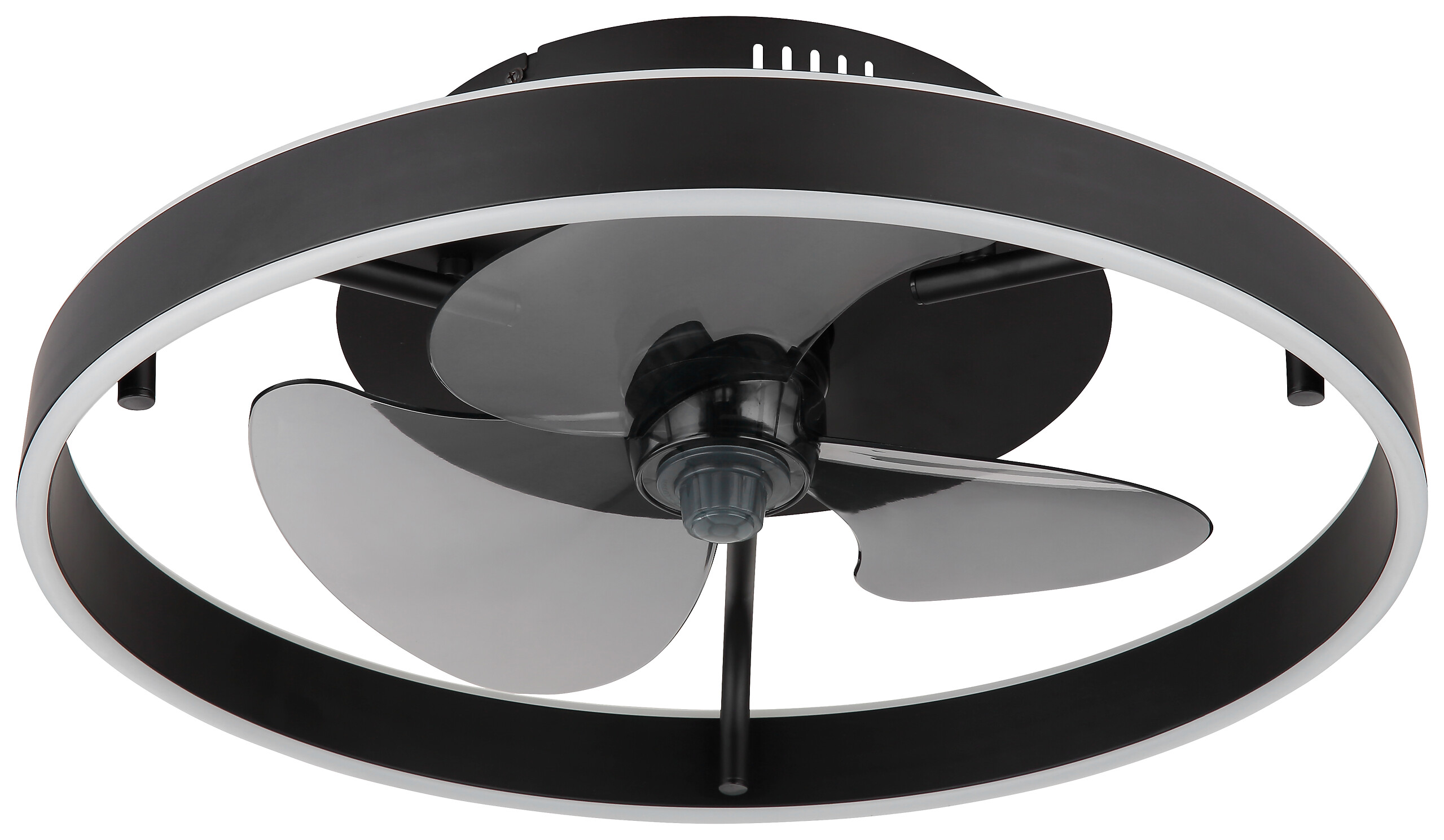 GLOBO Deckenventilator schwarz Opal Rauch H/D: ca. 14,5x50 cm max. 40 W