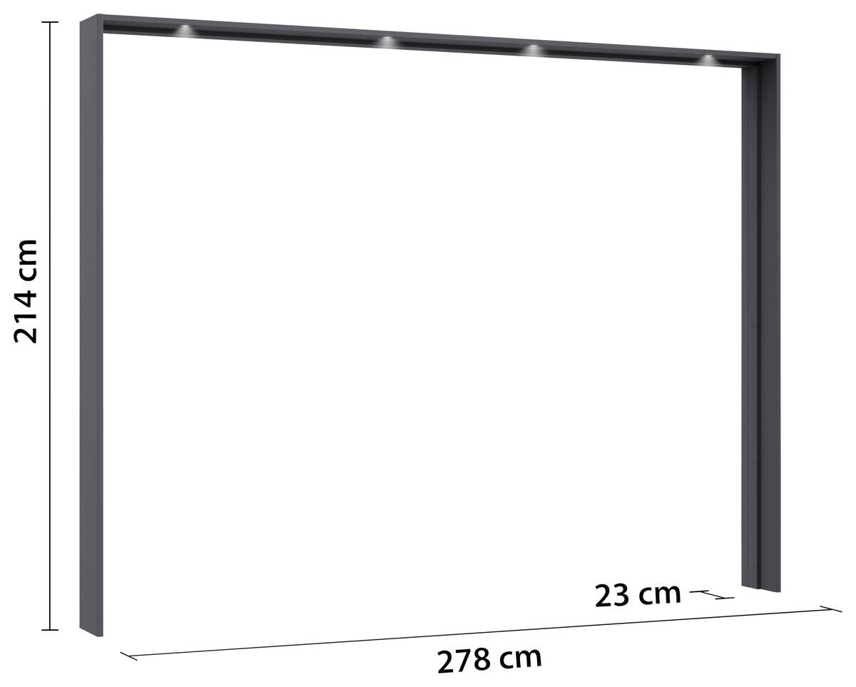 Passepartoutrahmen Kulmbach grau B/H/T: ca. 278x213x64 cm