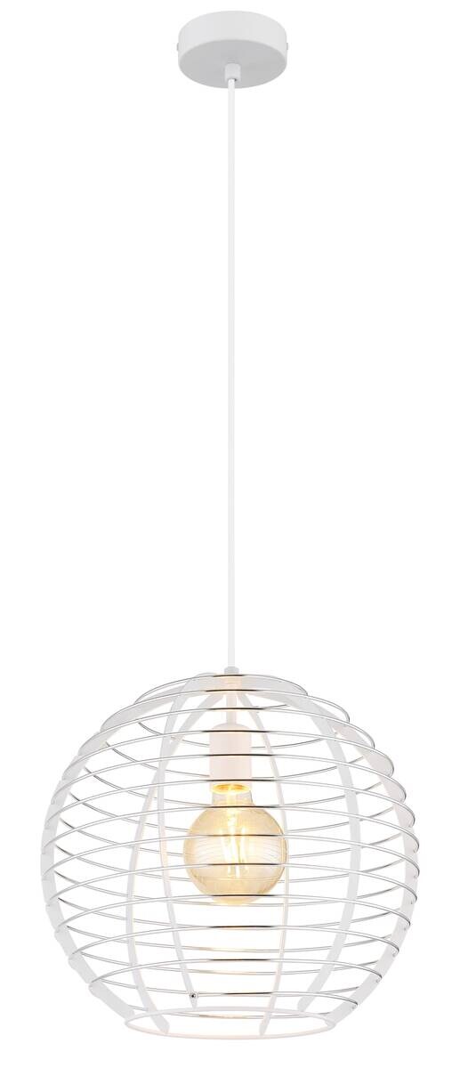 GLOBO Hängeleuchte Chrom weiß Metall Aluminium B/H/L: ca. 40x39,5x40 cm E27 1 Brennstellen