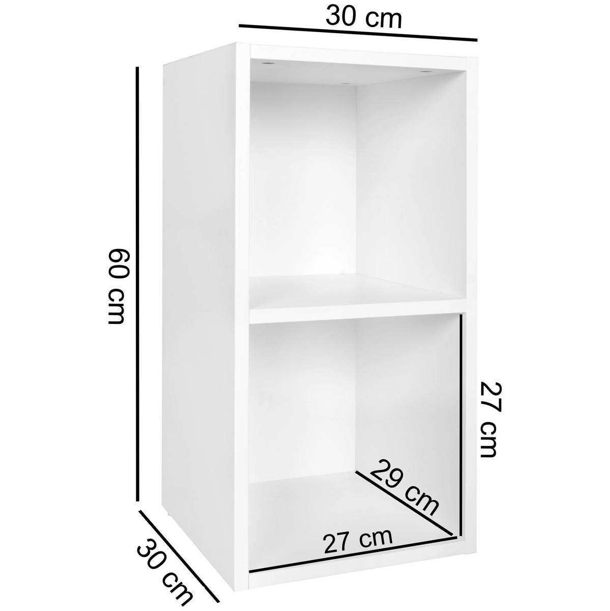 Standregal weiß B/H/T: ca. 30x60x30 cm
