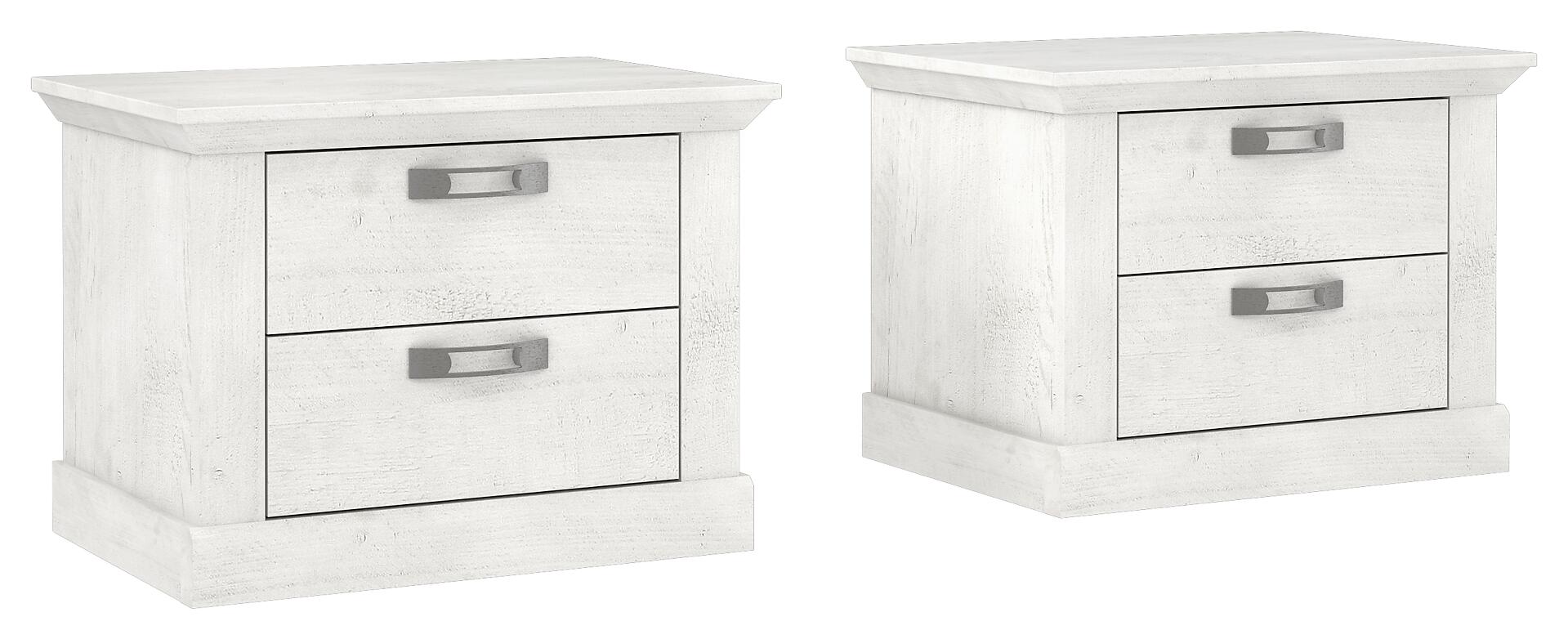 Nachtkonsole  weiß Pinie Nachbildung B/H/T: ca. 65,5x47,8x44,9 cm