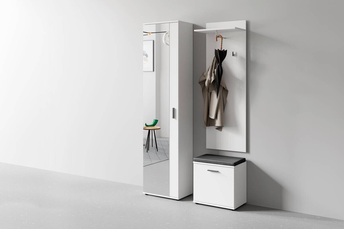 Garderobenset JAKOB Set 3-tlg. weiß schwarz