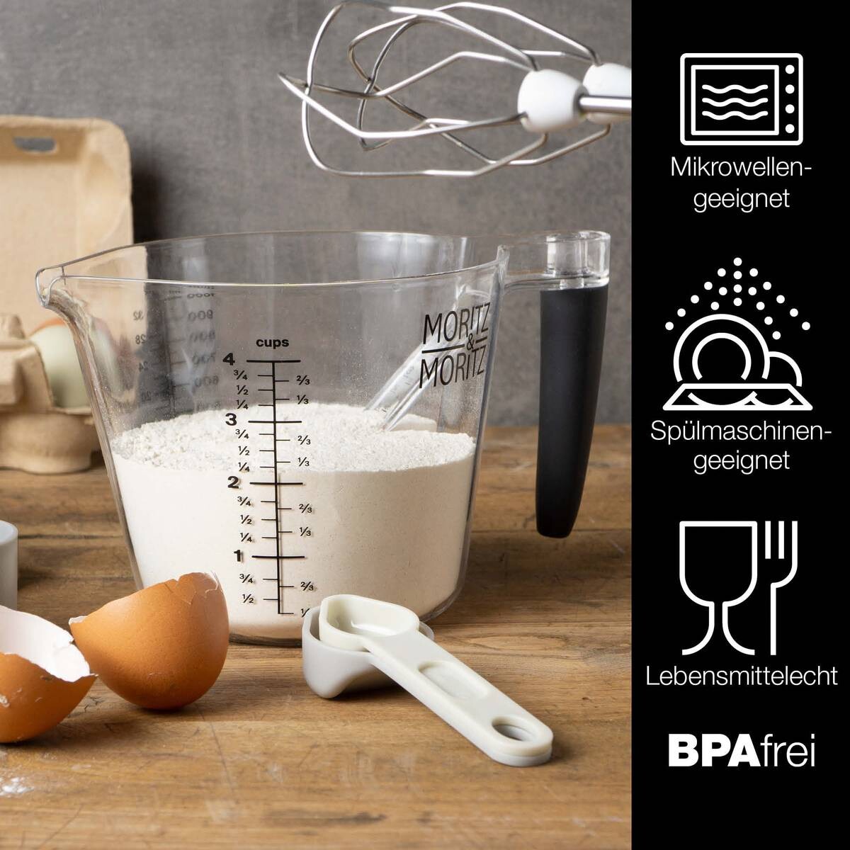 Moritz & Moritz Messbecher-Set glasklar