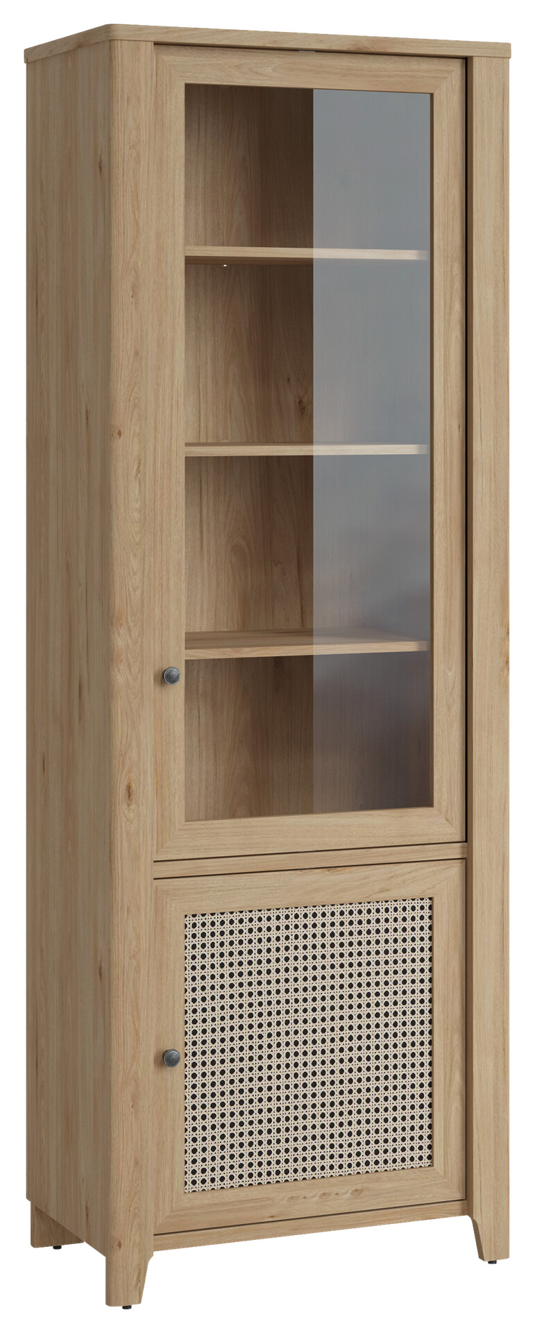 Standvitrine Cestino Jackson Hickory Nachbildung B/H/T: ca. 73x206x42 cm