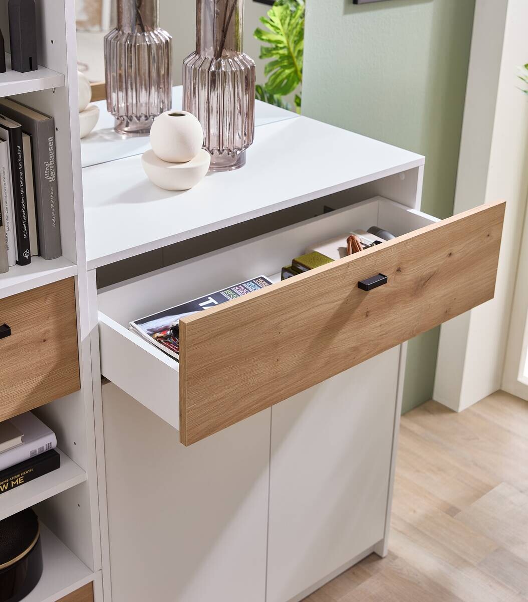 Garderobe Venlo weiß Eiche Artisan Nachbildung B/H/T: ca. 169x196x38 cm