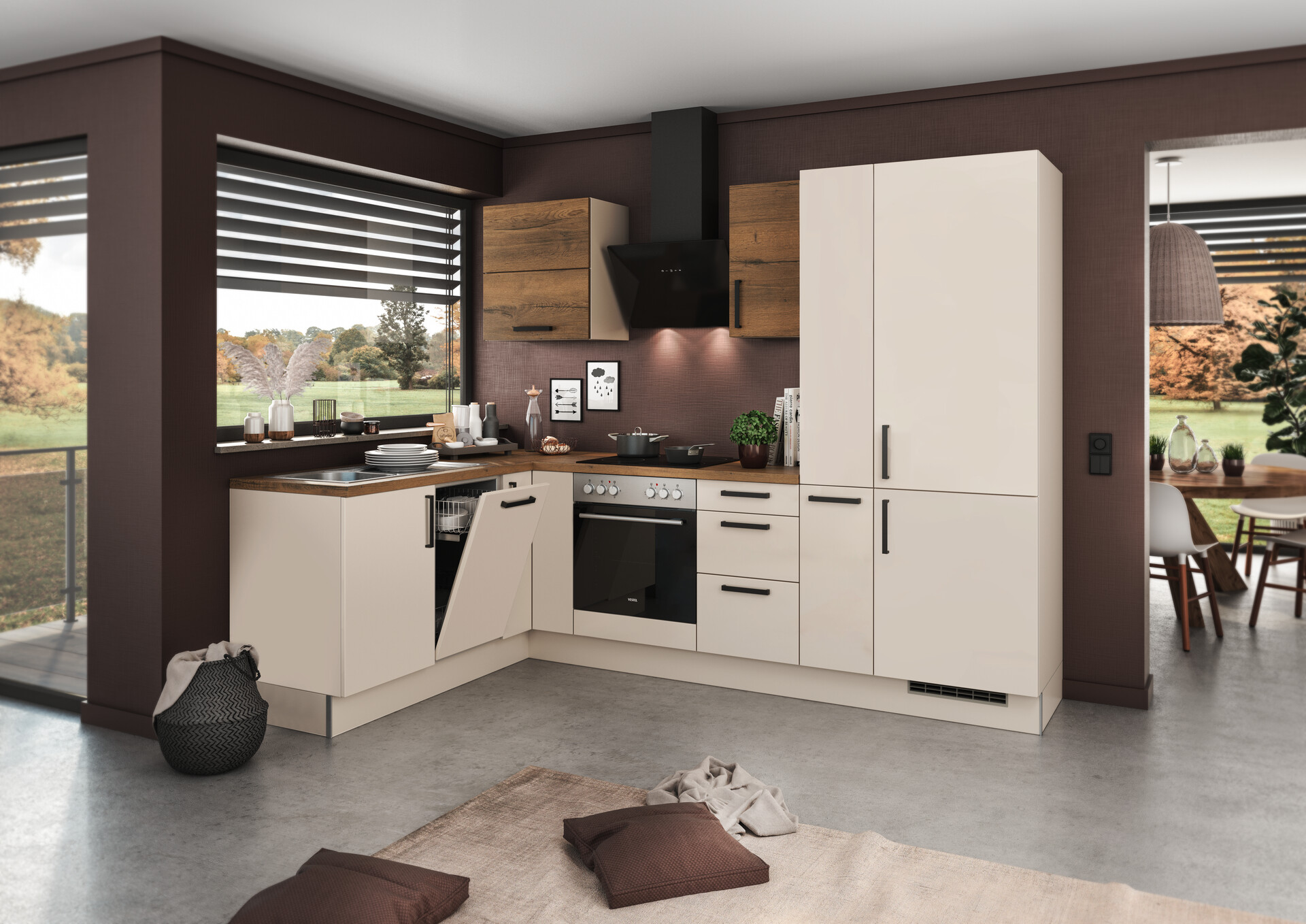 artego Winkelküche Eco Angoragrau B/L: ca. 275x175 cm