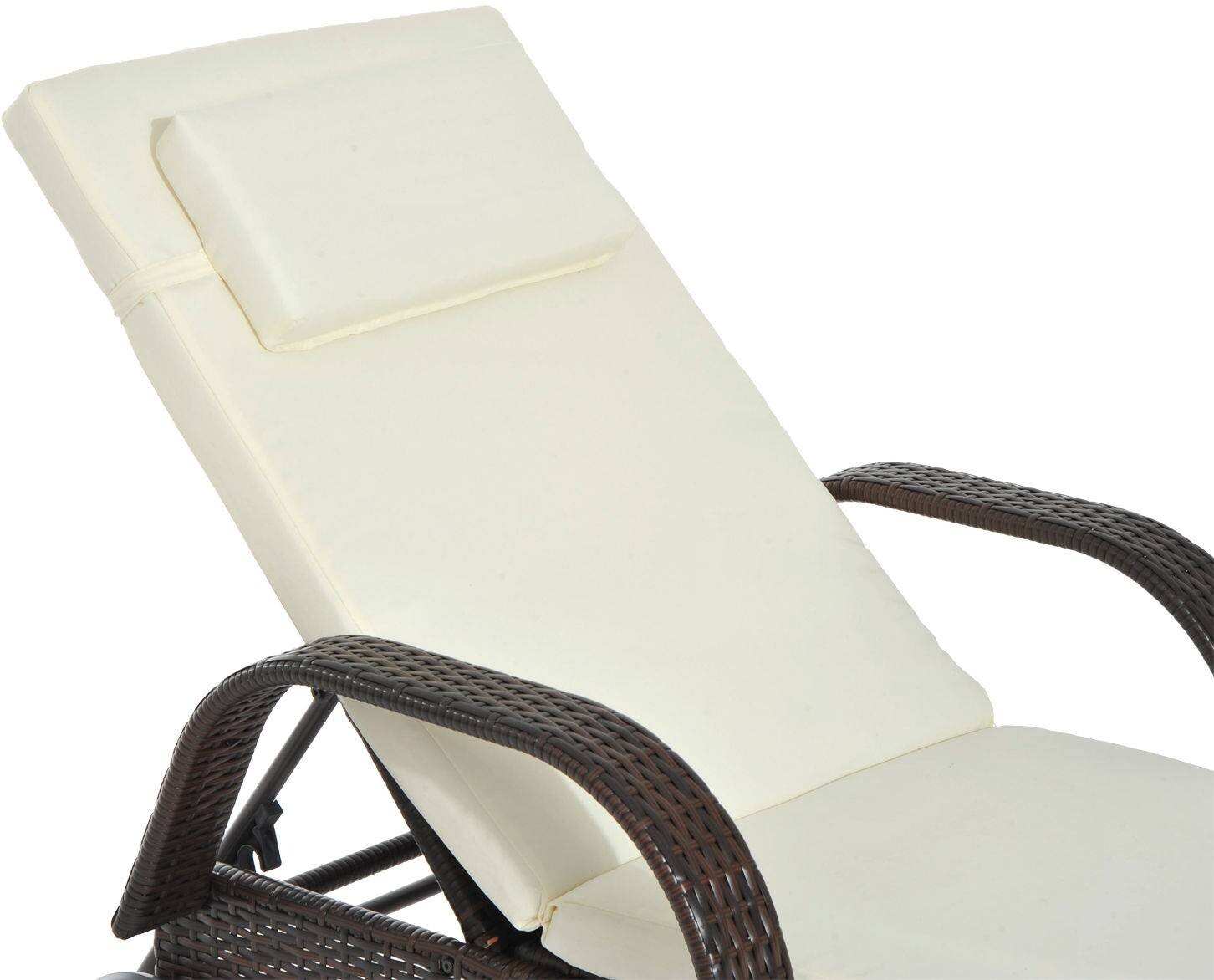 Outsunny Sonnenliege braun Metall B/H/L: ca. 73x103x200 cm