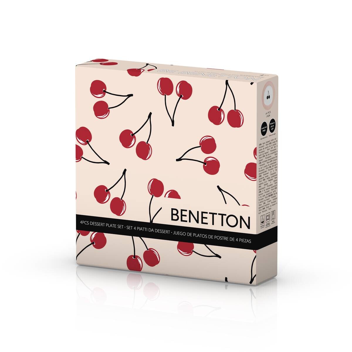 BENETTON Dessertteller Fruits pink Porzellan D: ca. 20 cm