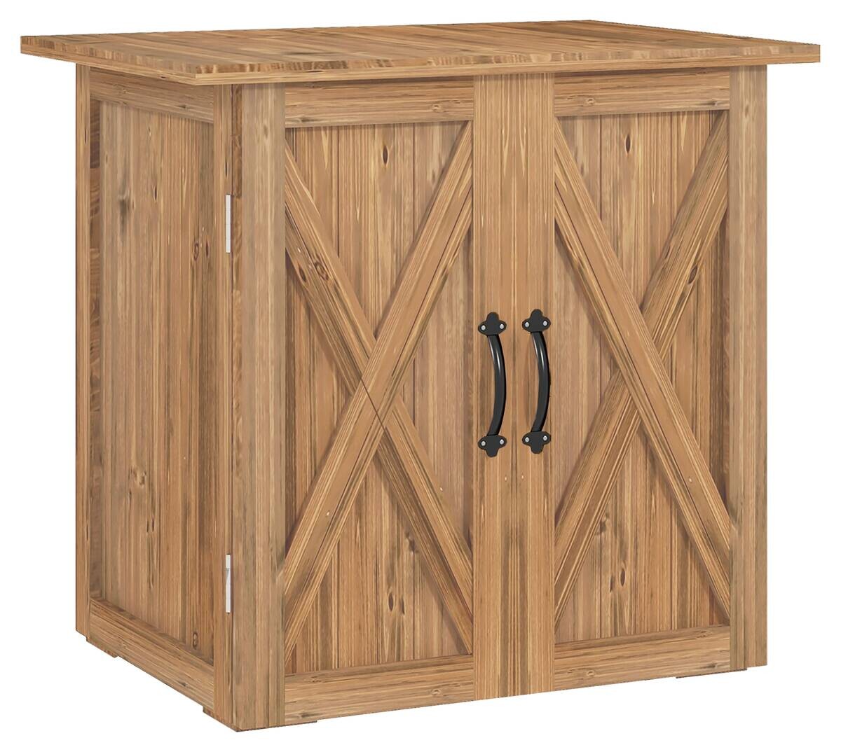 Outsunny Gartenschuppen braun Holz B/H/L: ca. 55x72x77 cm