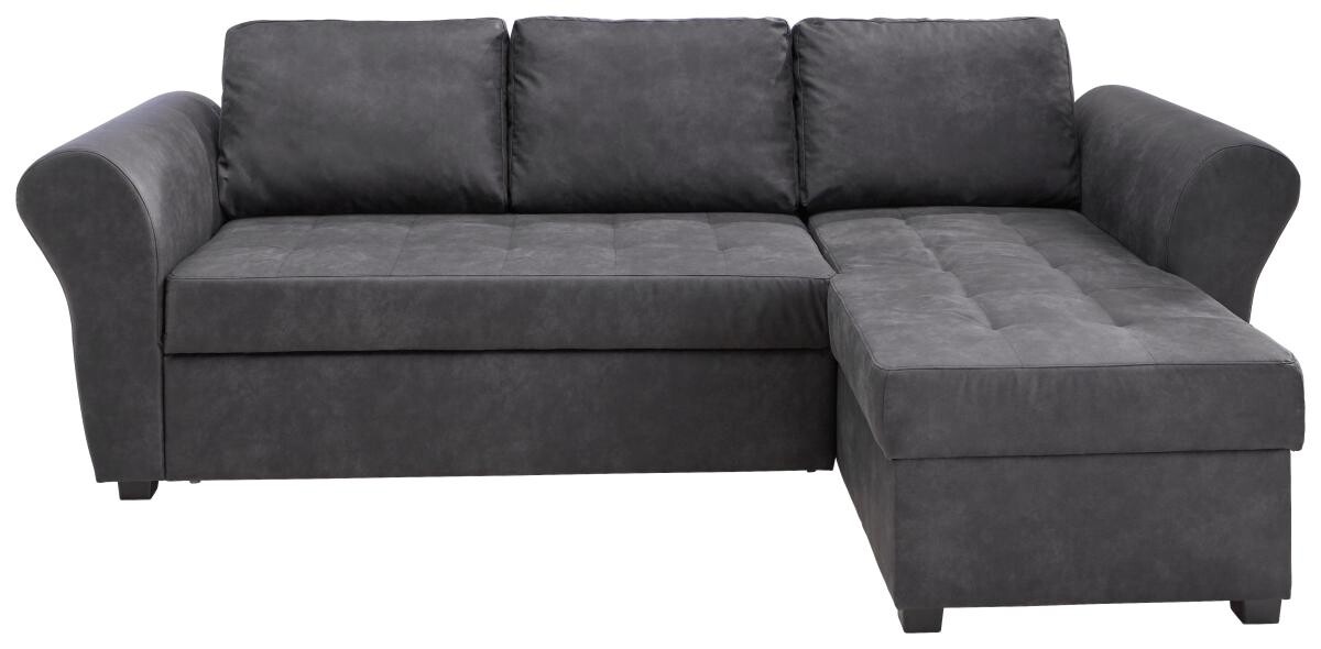 Ecksofa mit Bettfunktion und Bettkasten anthrazit B/H/T: ca. 260x89x155 cm