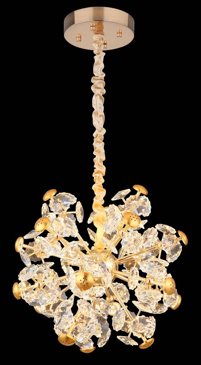 GLOBO Pendelleuchte gold klar Glas Metall H/D: ca. 125x50 cm 1.0 Brennstellen