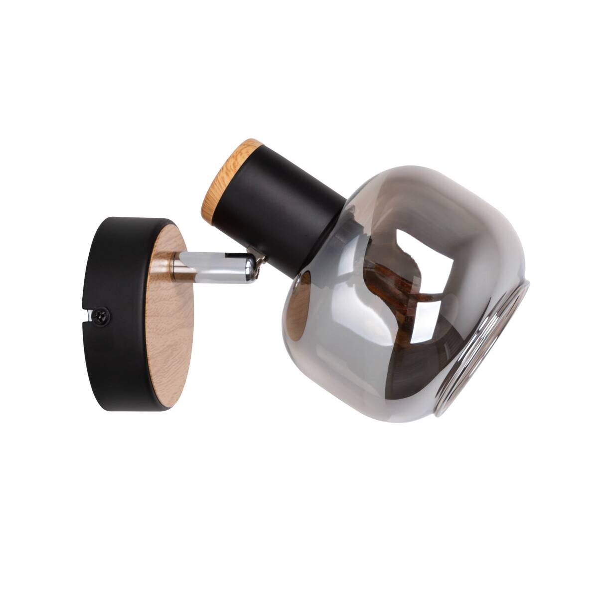 Näve Leuchten Wandleuchte schwarz Glas Metall B/H/T: ca. 14x16x10 cm