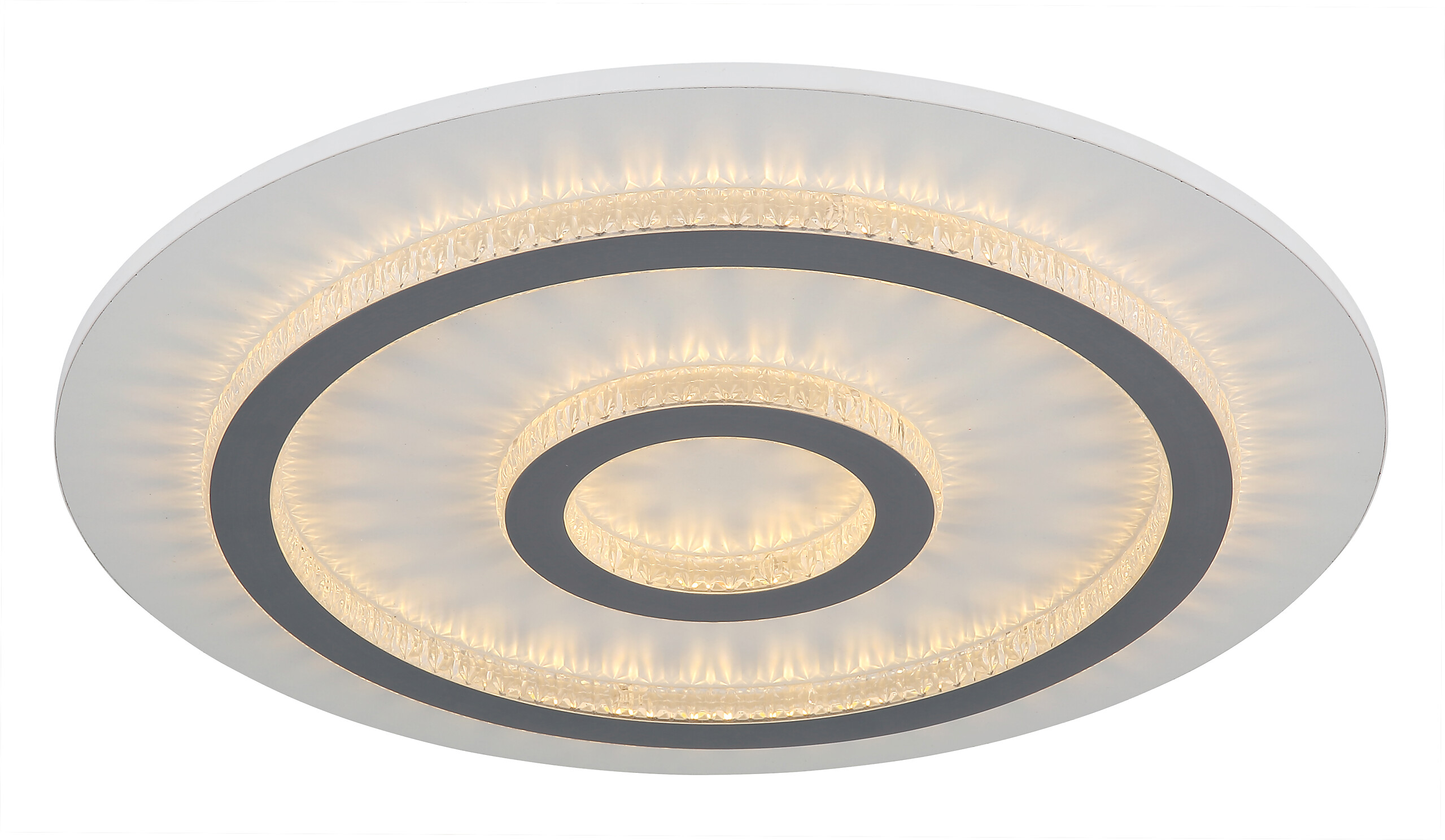 GLOBO LED-Deckenleuchte hellgrau klar weiß Kunststoff Metall H/D: ca. 5,5x45 cm 1 Brennstellen