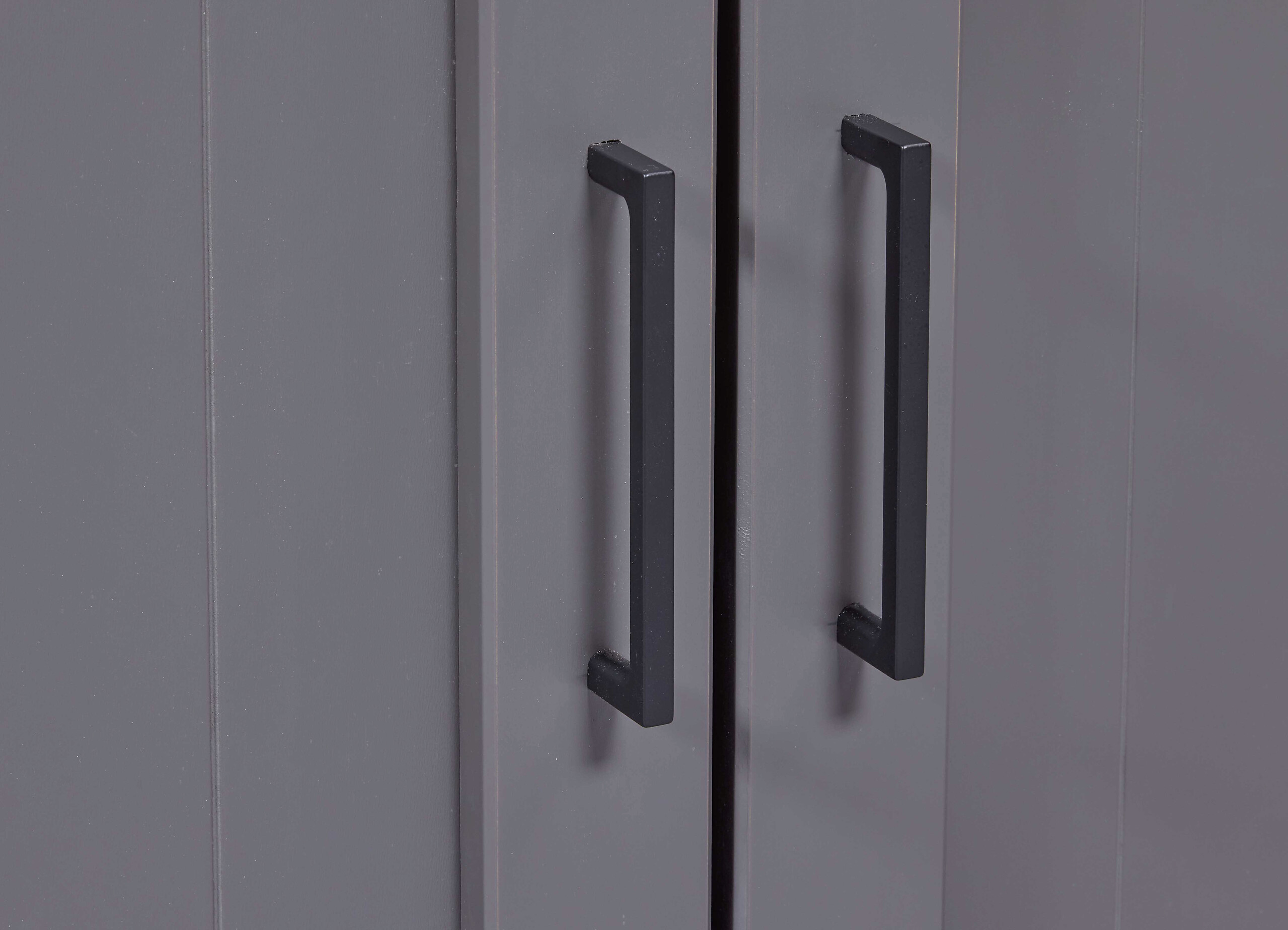 Vitrine Forenzo grau lackiert Holz B/H/L: ca. 38,4x190x90 cm