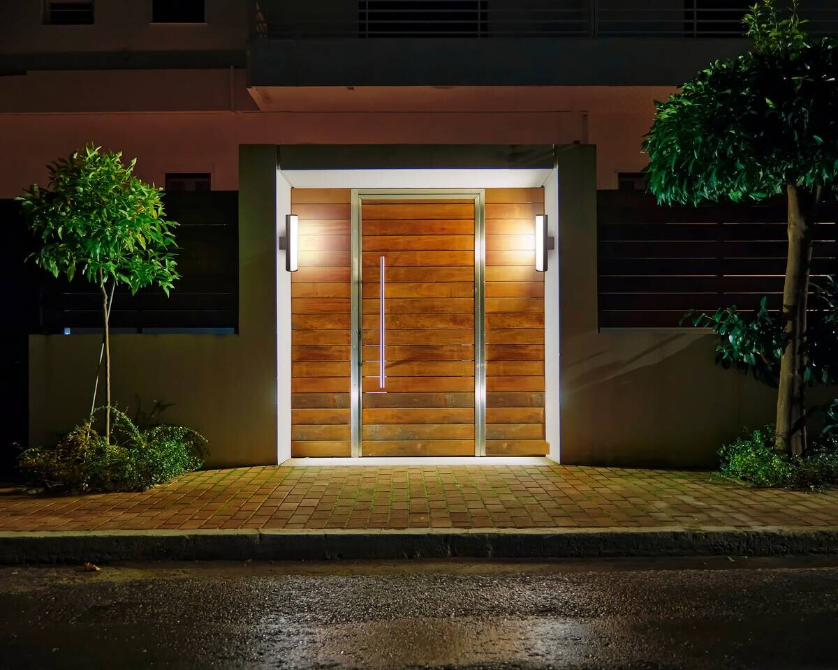 LED-Außenwandleuchte 1161997 dunkelgrau weiß B/H/T: ca. 30x6,5x9,5 cm