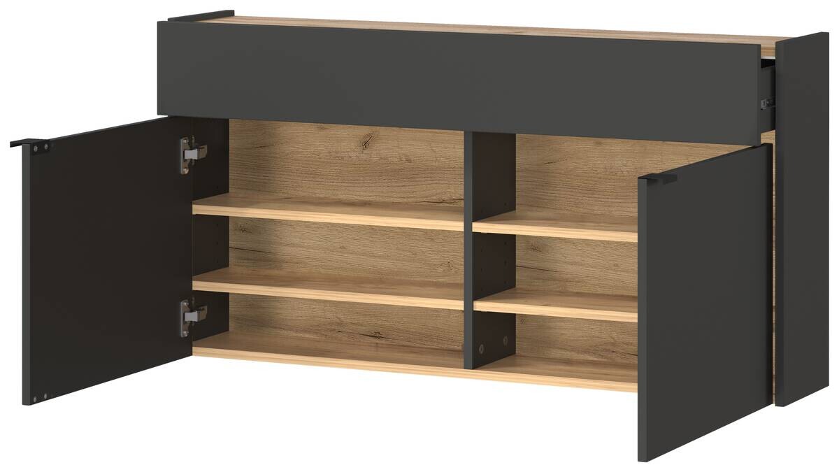 Mehrzweckschrank 1398-549 Graphit Optik Eiche Navarra Nachbildung B/H/T: ca. 110x57x22 cm